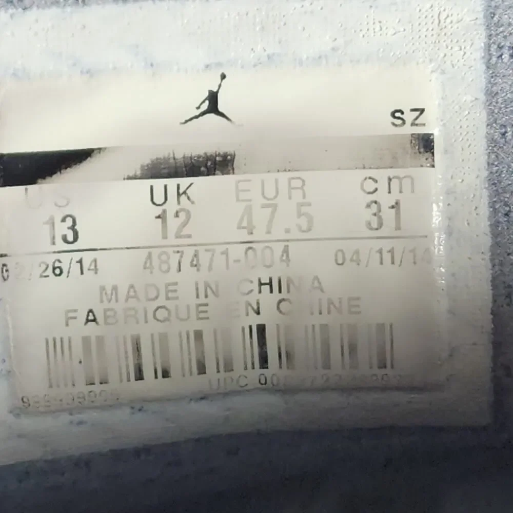 Nike Air Jordan 14 Retro Men's US13 Wolf Gray Suede Leather Athletic Sneakers